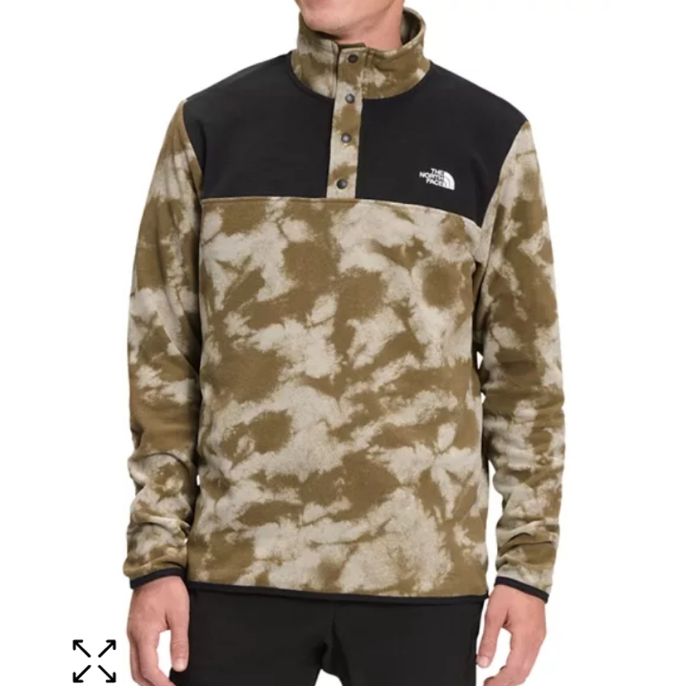 The North Face Fleece camo shirt top jacket green black m medium men's outdoor